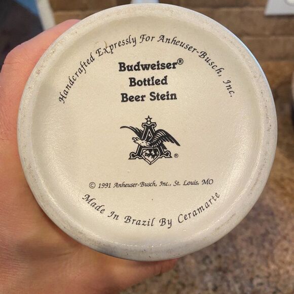 1991 Anheuser-Busch Eagle USA Budweiser Bottled Beer Stein Ceramic Mug Stein - Picture 5 of 5